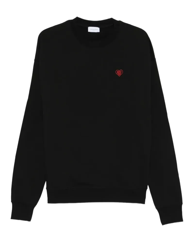 Family First heart cotton sweater - Schwarz Schwarz