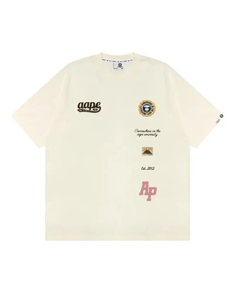 BAPE T-Shirt mit Logo-Patch - Nude Nude