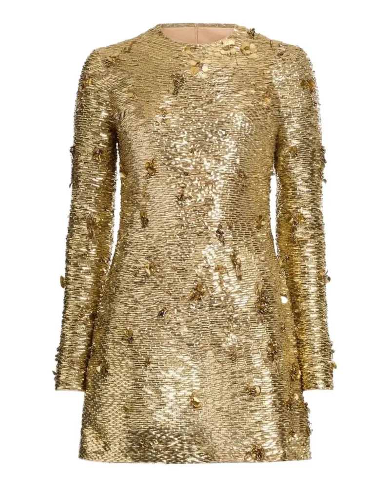 Elie Saab bead-embroidered sequinned mini dress - Gold Gold