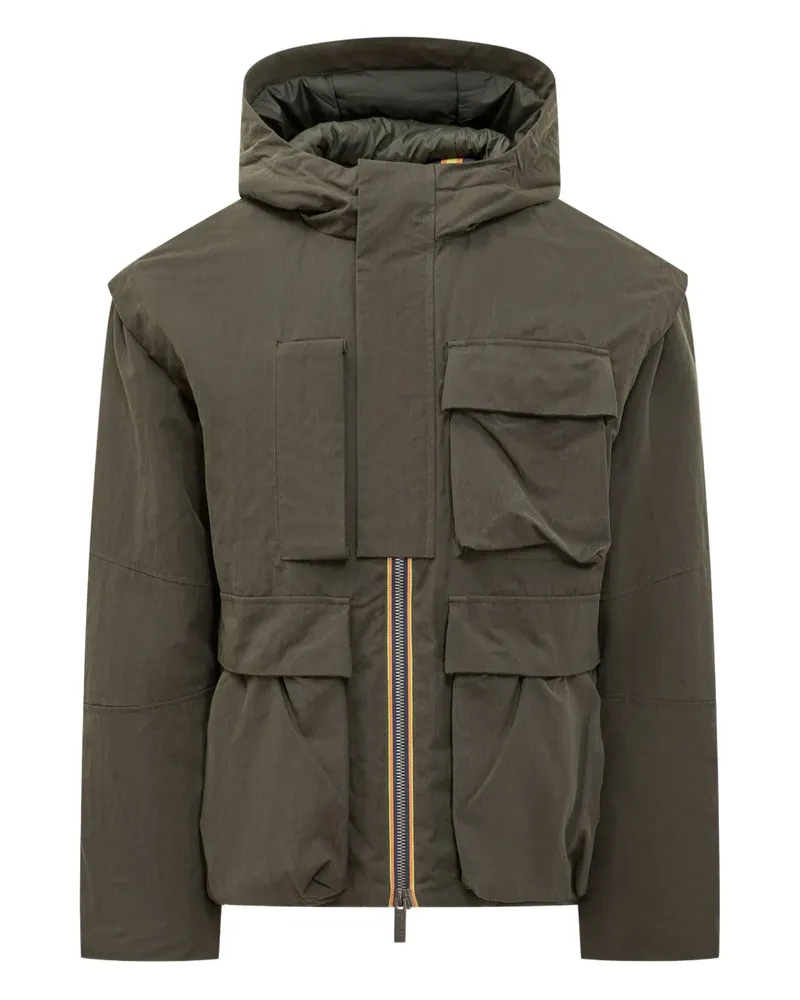 K-Way pocketed hooded jacket - Grün Grün