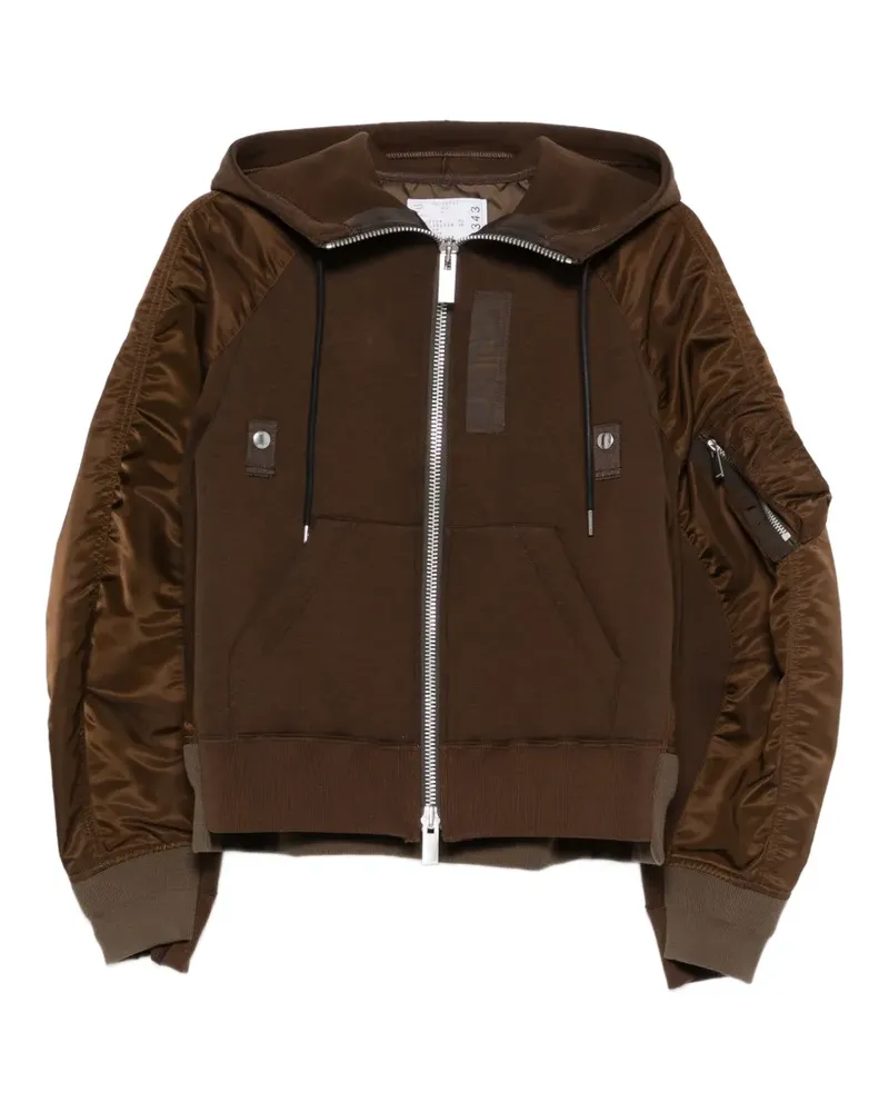 Sacai hooded sleeve sweatshirt - Braun Braun