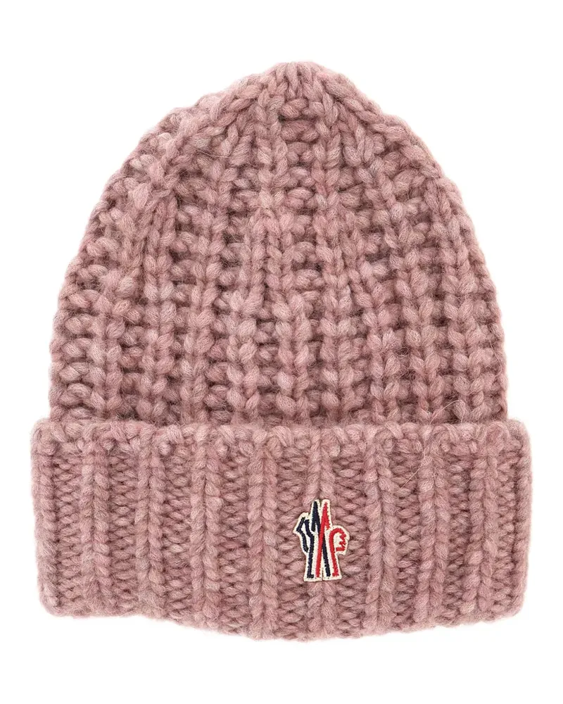 Moncler Beanie mit Logo-Patch - Rosa Rosa