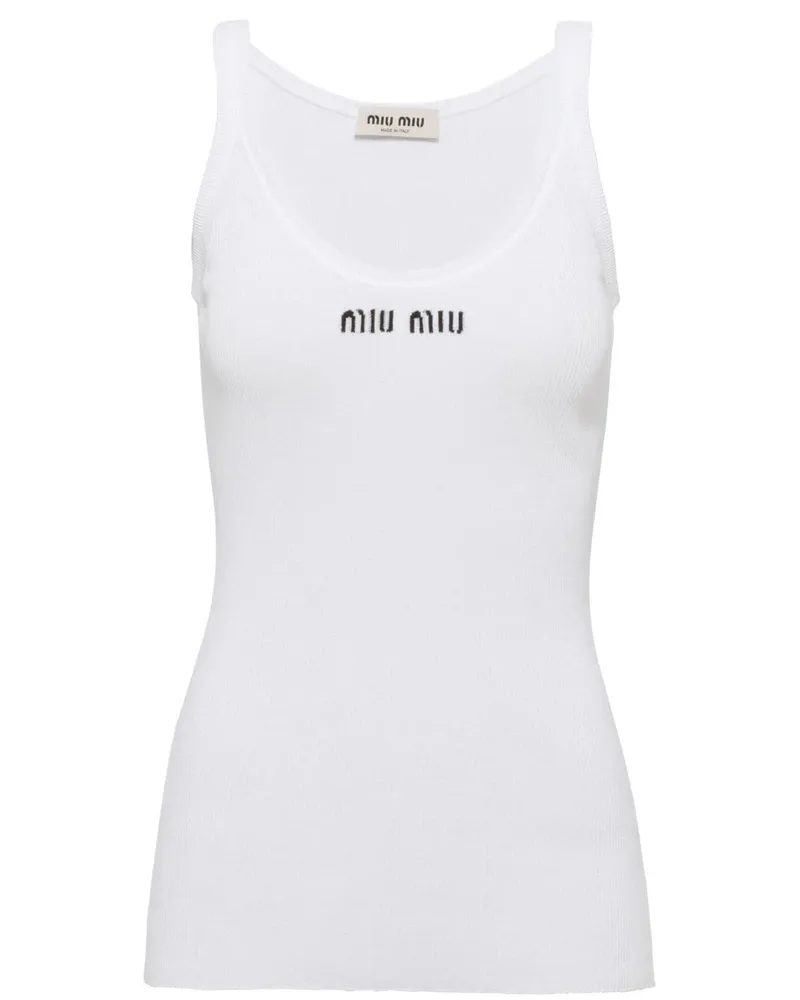Miu Miu Geripptes Tanktop - Weiß Weiß