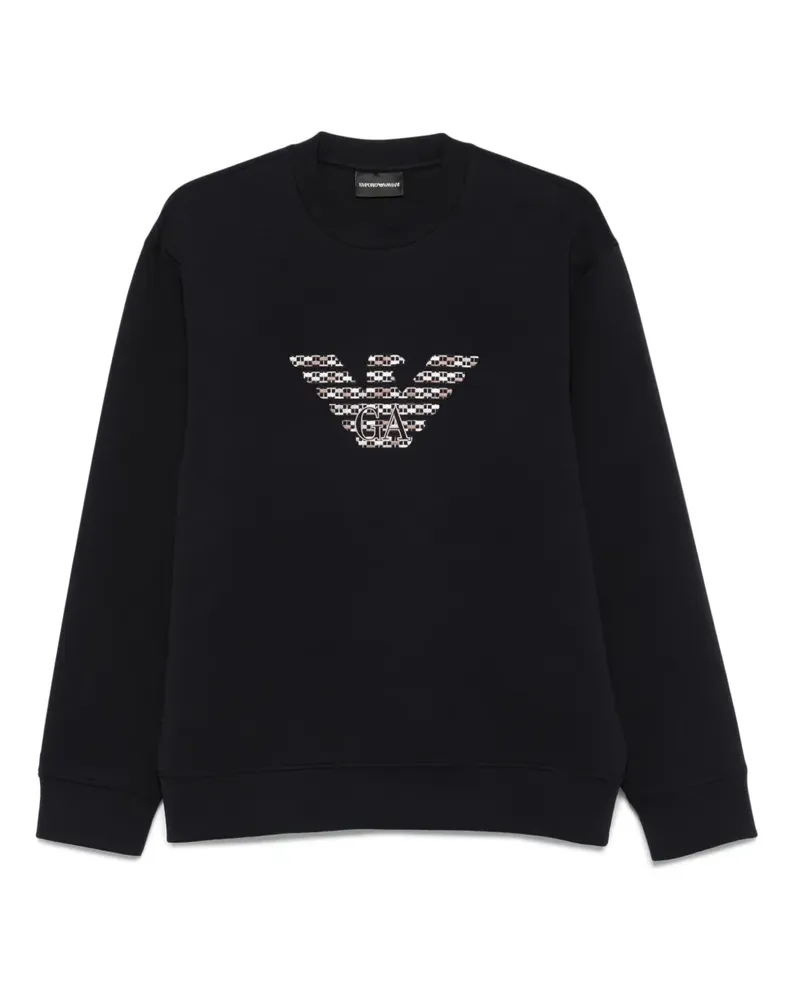 Emporio Armani Sweatshirt mit Adlerstickerei - Blau Blau