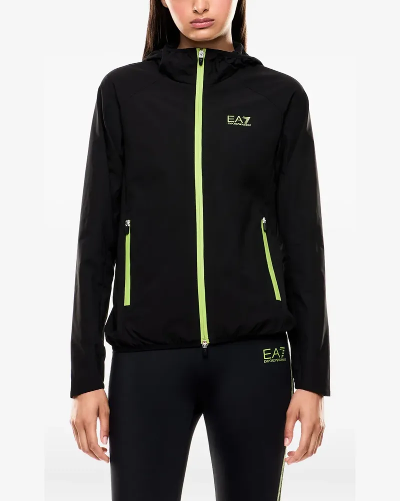 EA7 Kapuzenjacke mit Reißverschluss - Schwarz Schwarz