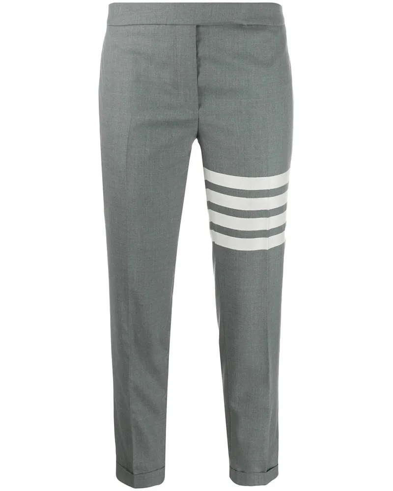 Thom Browne Schmale Hose mit Logo-Streifen Grau