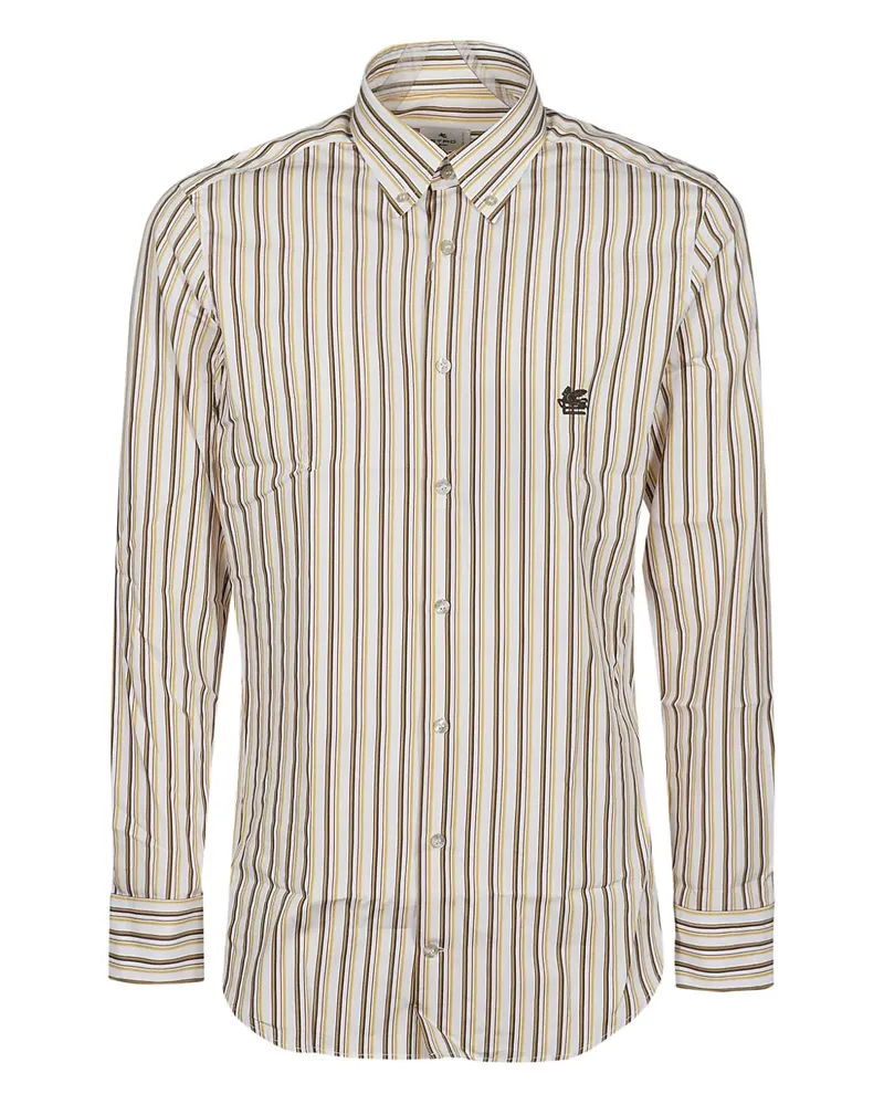 Etro striped embroidered shirt - Weiß Weiß