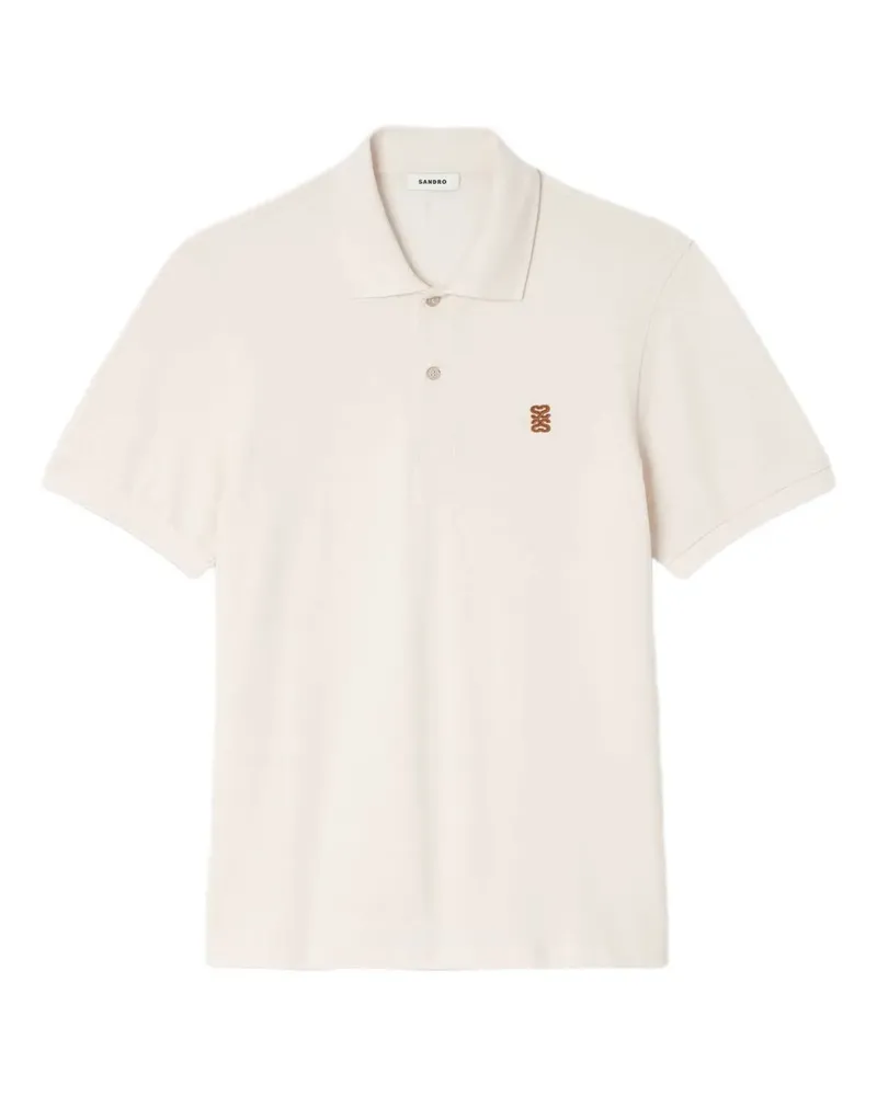 Sandro Poloshirt mit Stickerei - Nude Nude