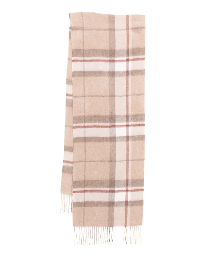 N.Peal checked cashmere scarf - Nude Nude