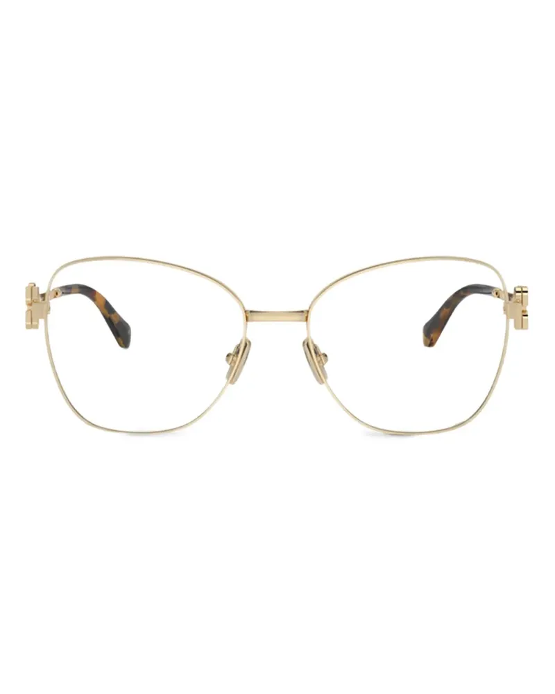 Miu Miu Verzierte Cat-Eye-Brille - Gold Gold