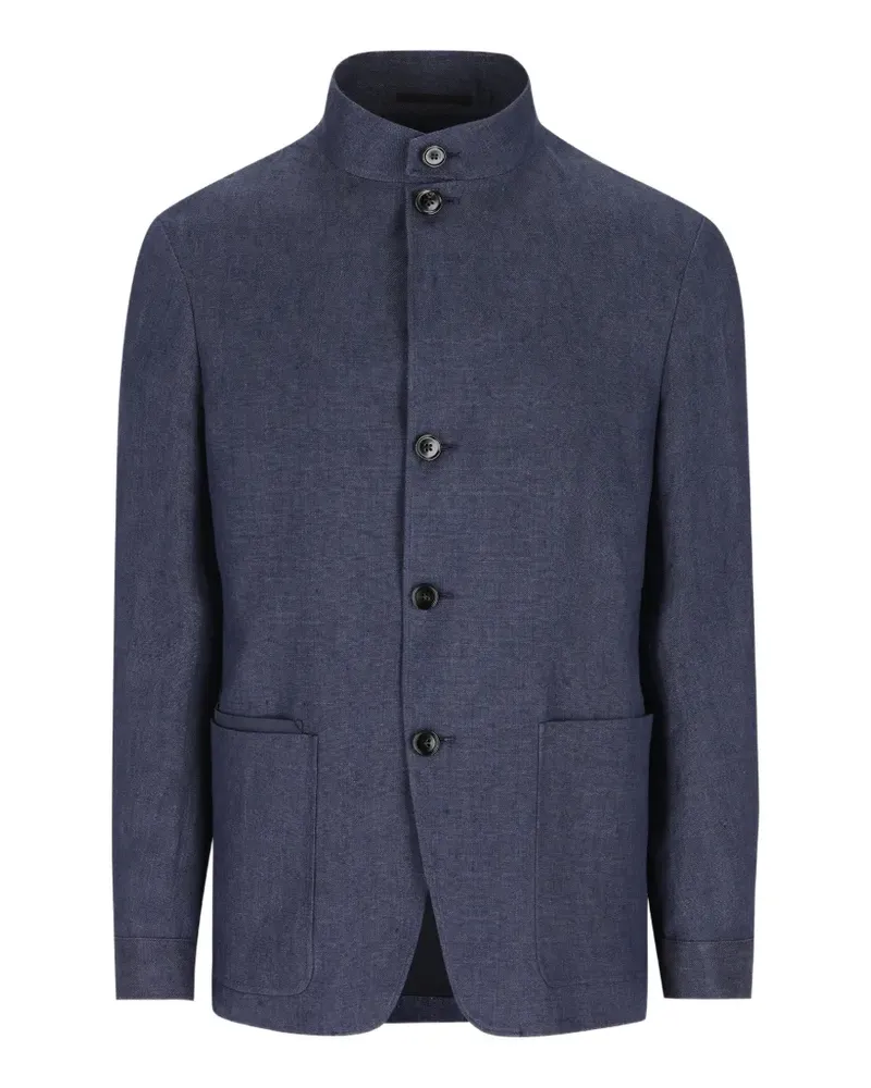 Ermenegildo Zegna Jacke mit Mandarinkragen - Blau Blau