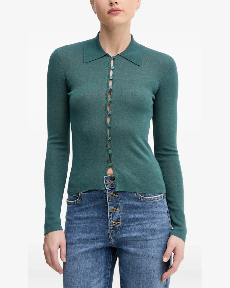 Sisley scalloped-edge button-up cardigan - Grün Grün