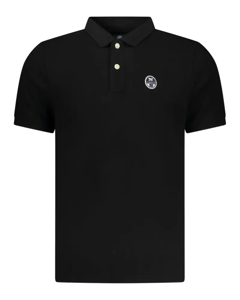 North Sails logo-patch piqué polo shirt - Schwarz Schwarz
