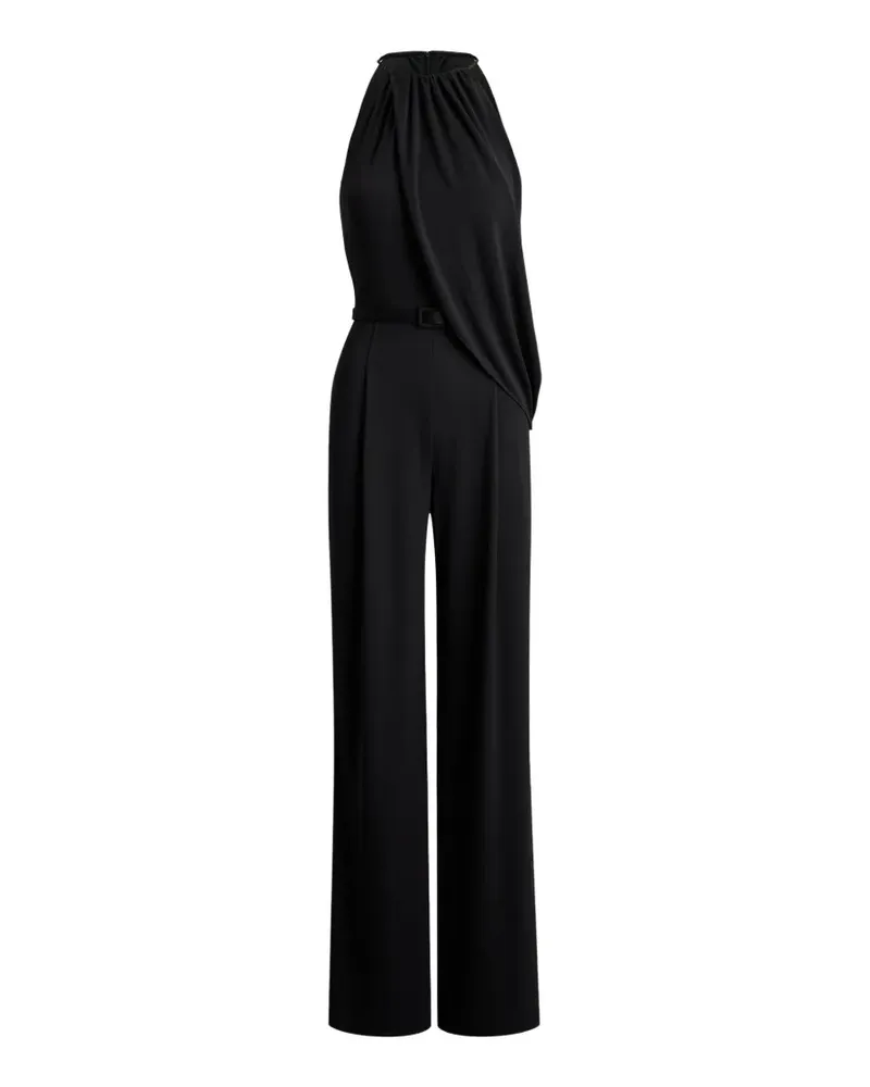 Ralph Lauren belted pleated-overlay jumpsuit - Schwarz Schwarz