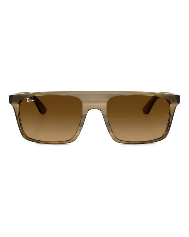 Ray Ban Eckige Sonnenbrille mit Streifenmuster - Braun Braun