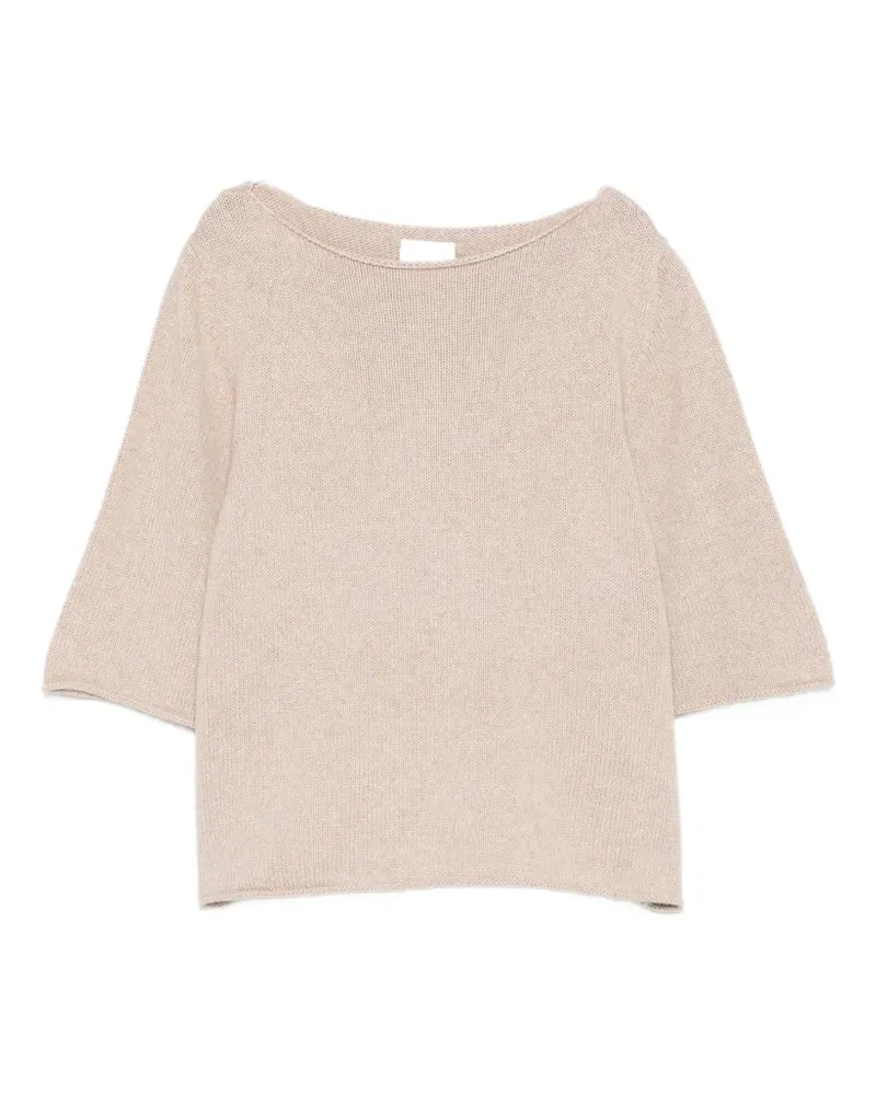 ALLUDE boat-neck top - Nude Nude