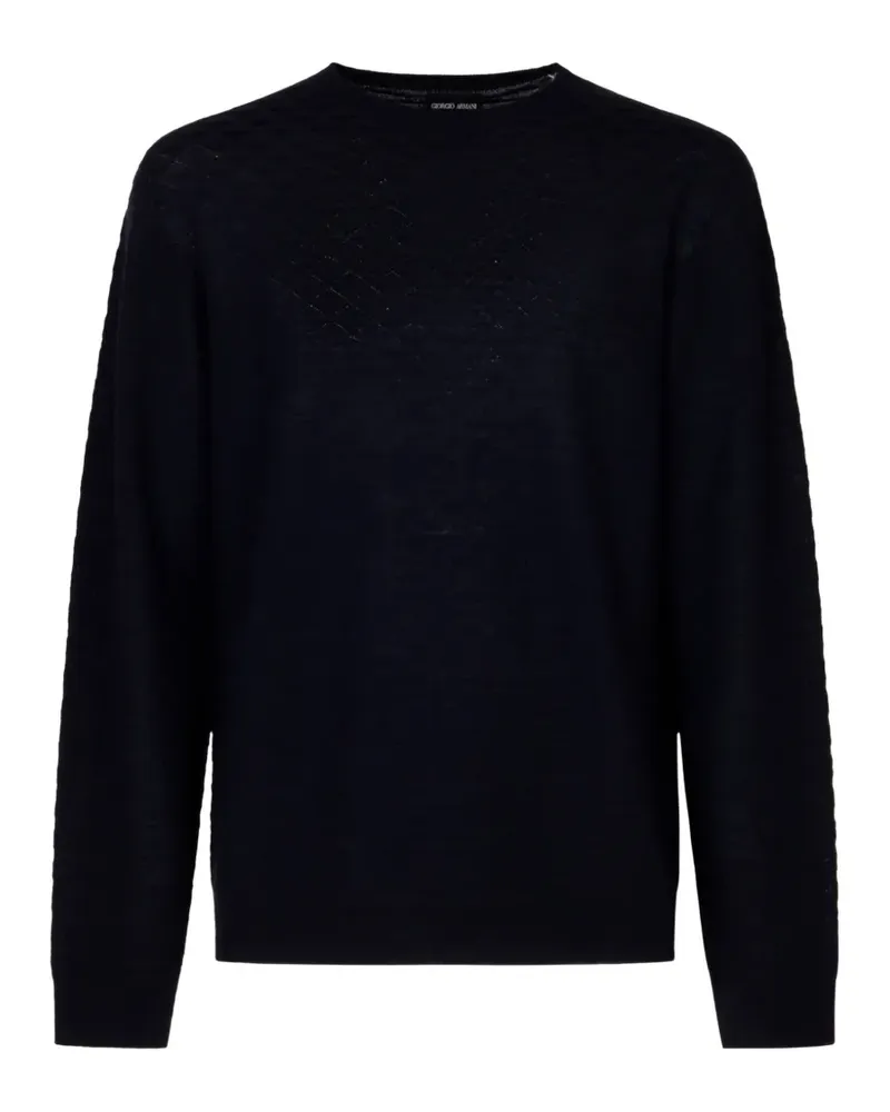 Giorgio Armani Pullover in Rautenstrick - Blau Blau