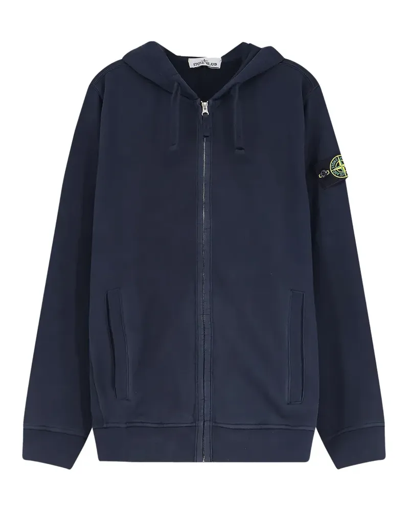 Stone Island Kapuzenjacke mit Logo-Patch - Blau Blau