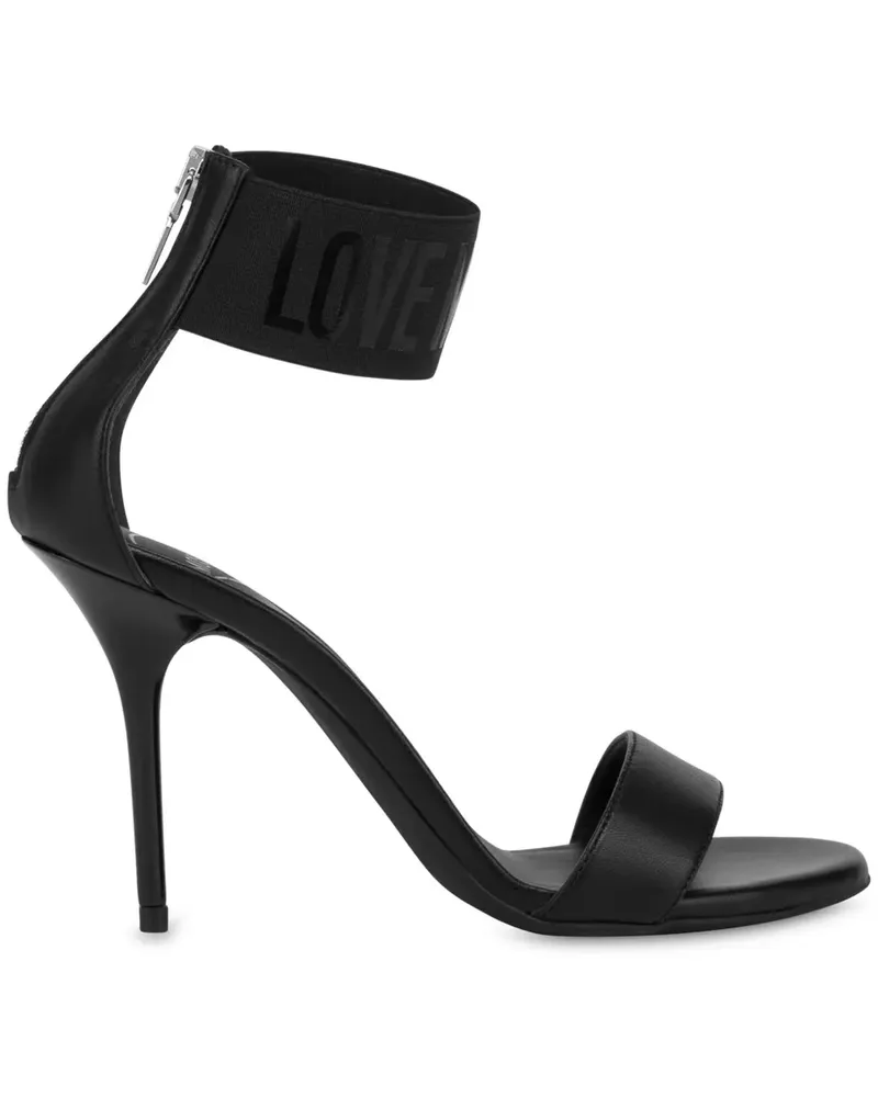 Moschino Sandalen mit Jacquard-Logo - Schwarz Schwarz