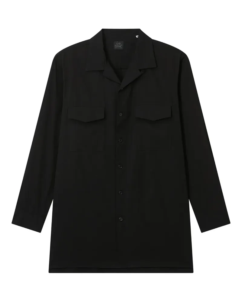 Yohji Yamamoto Hemd mit Klappentasche - Schwarz Schwarz