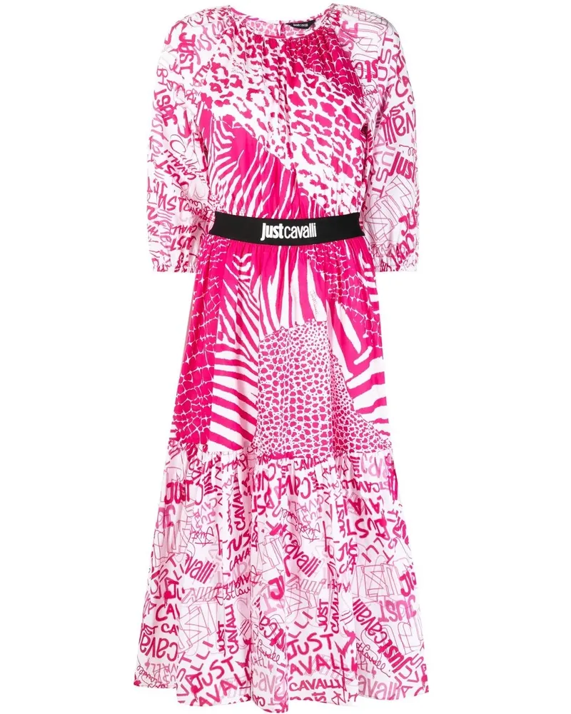 Just Cavalli Ausgestelltes Kleid mit grafischem Print - Rosa Rosa