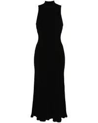 Alberta Ferretti Maxikleid aus geripptem Strick Schwarz