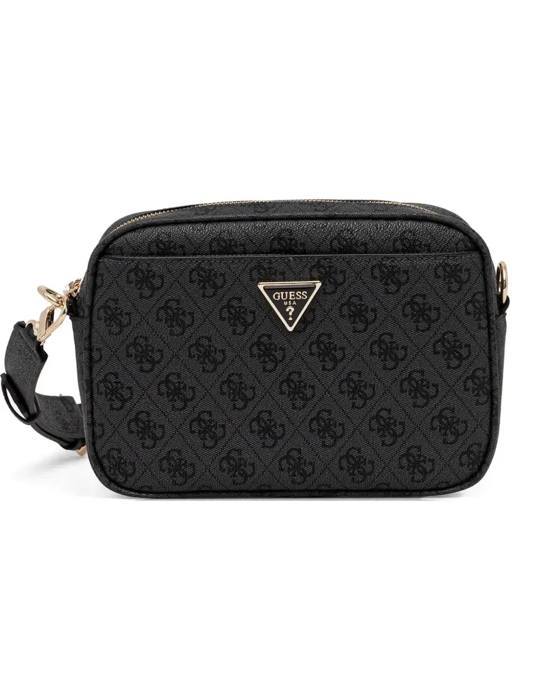 Guess logo-plaque cross body bag - Schwarz Schwarz