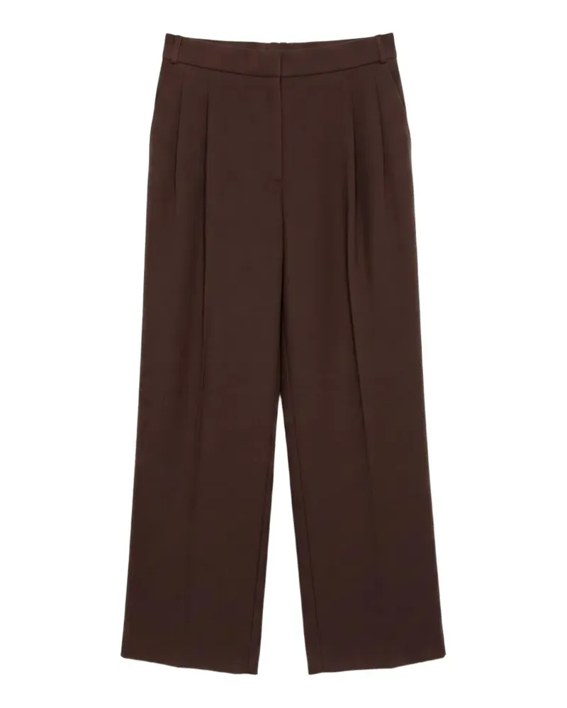 Black Label Wide-Leg-Hose mit Bundfalten - Braun Braun