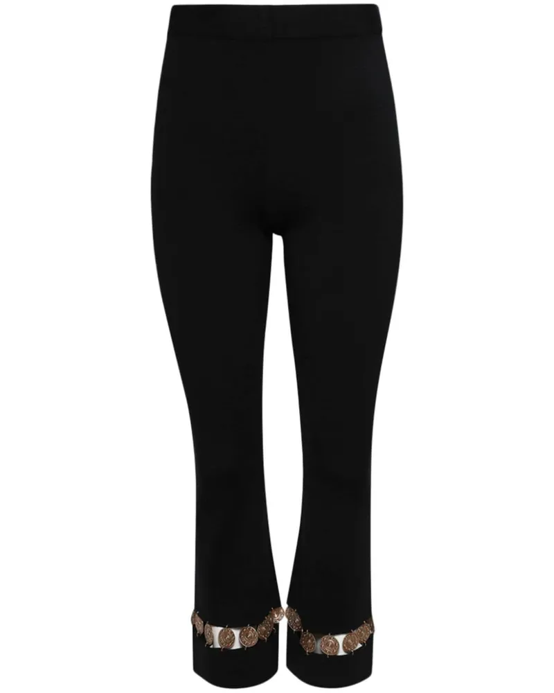 Paco Rabanne Verzierte Hose mit geradem Bein - Schwarz Schwarz