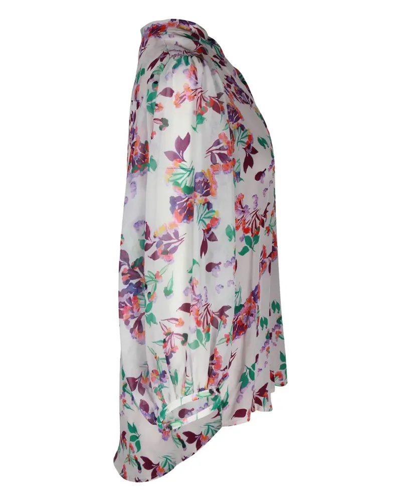 Saloni floral-print puff-sleeve blouse - Weiß Weiß