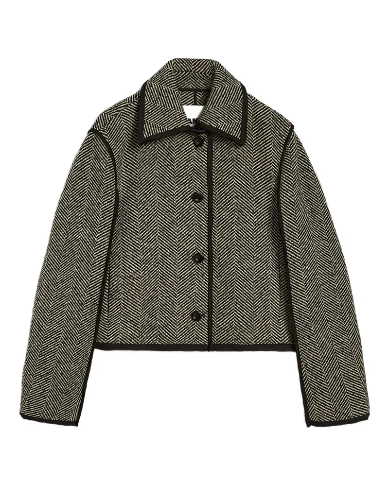 Jil Sander Sakko mit Fischgrätenmuster - Grau Grau