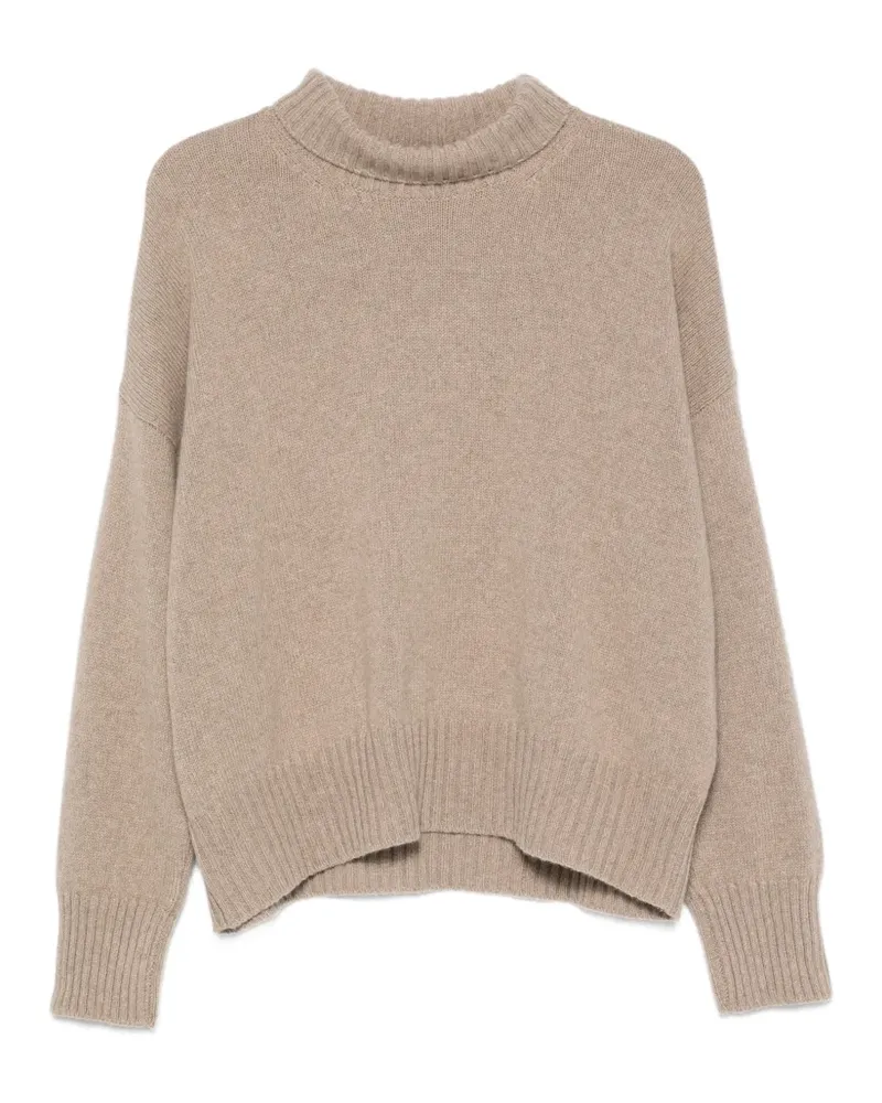ARAGONA Rollkragenpullover mit geripptem Besatz - Nude Nude