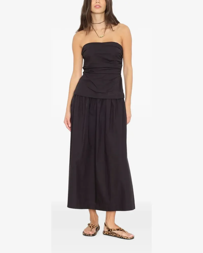 Xírena midi Ciara strapless ruched dress - Schwarz Schwarz