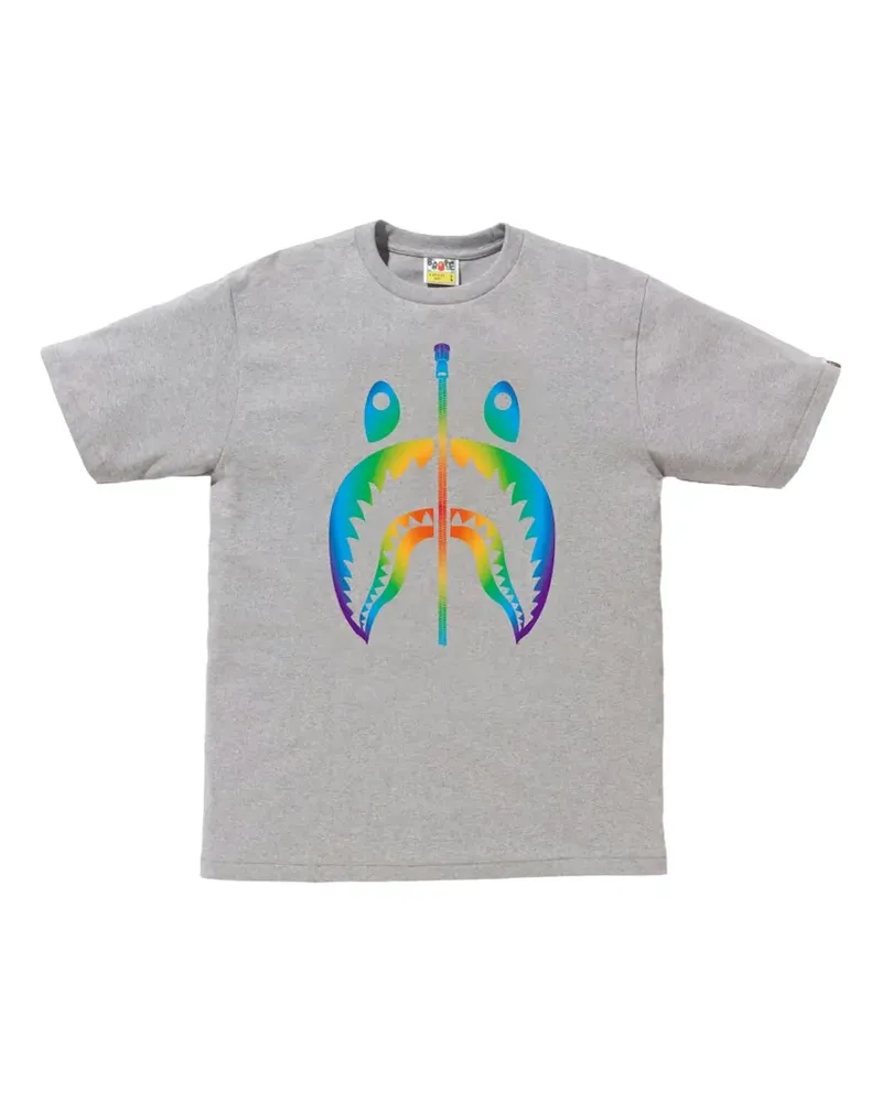BAPE T-Shirt mit Hai-Print - Grau Grau