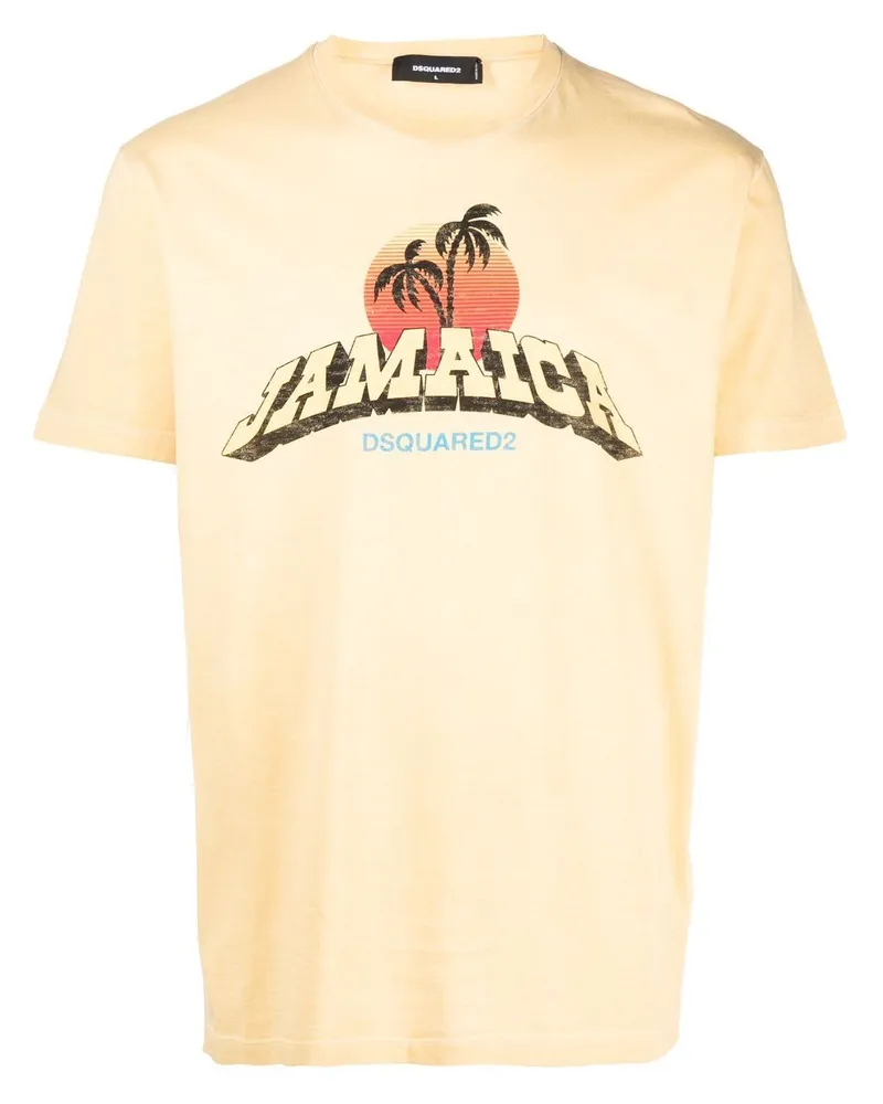 Dsquared2 T-Shirt mit grafischem Print - Gelb Gelb