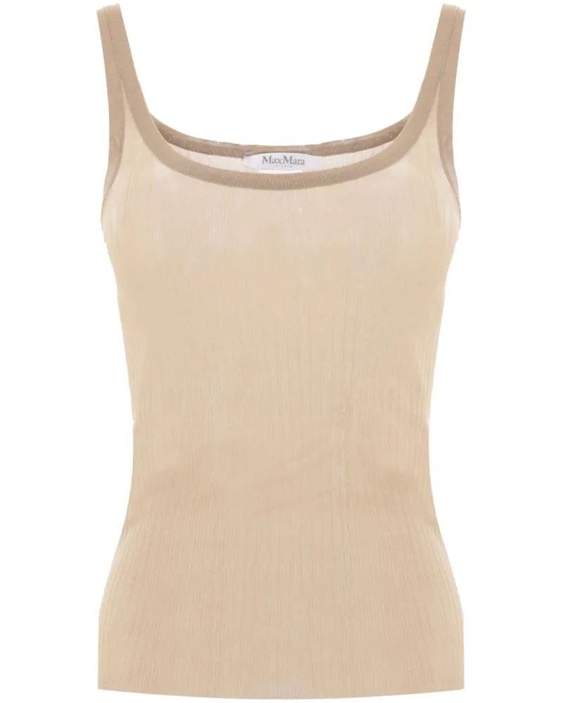 Max Mara Geripptes Seidentop - Nude Nude