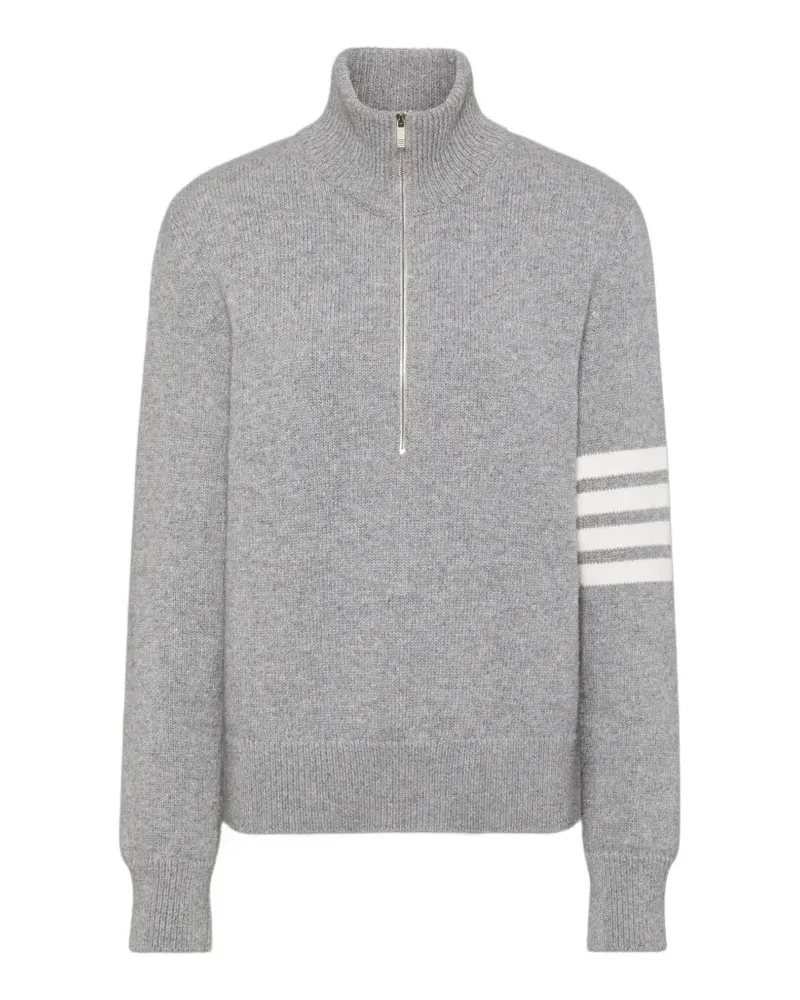 Thom Browne Merinopullover mit 4-Streifen-Logo aus Jersey - Grau Grau