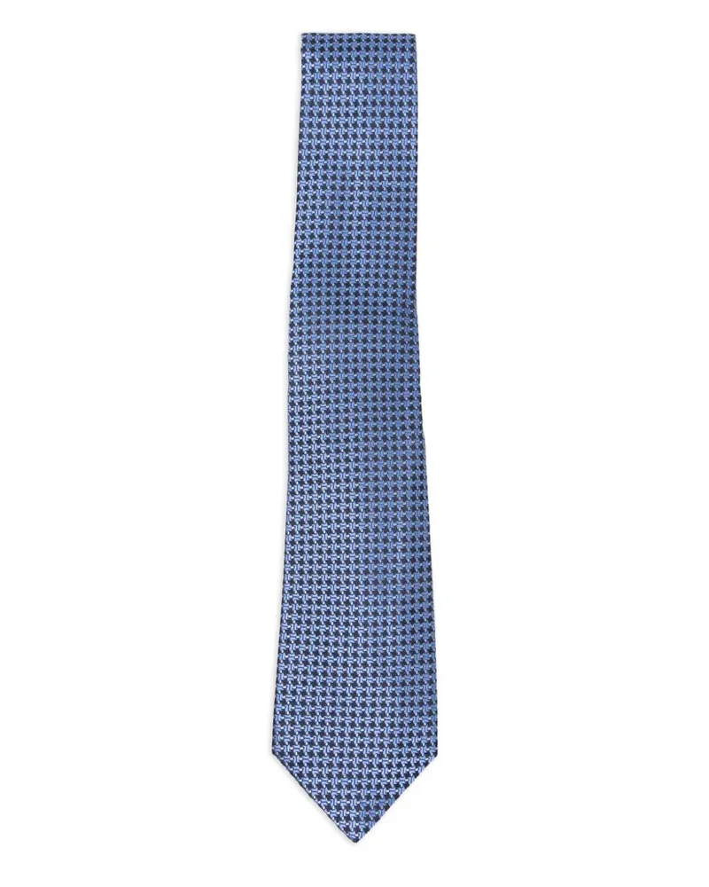 Canali Gemusterte Krawatte - Blau Blau