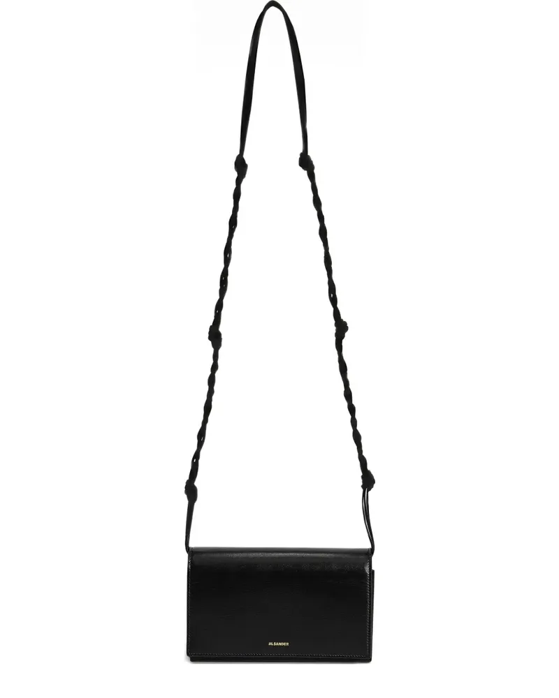Jil Sander Schultertasche mit Logo - Schwarz Schwarz