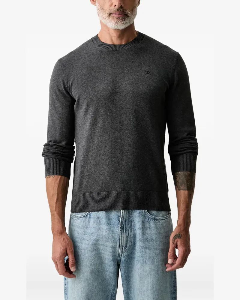 Hackett Gerippter Pullover mit Logo-Stickerei - Grau Grau