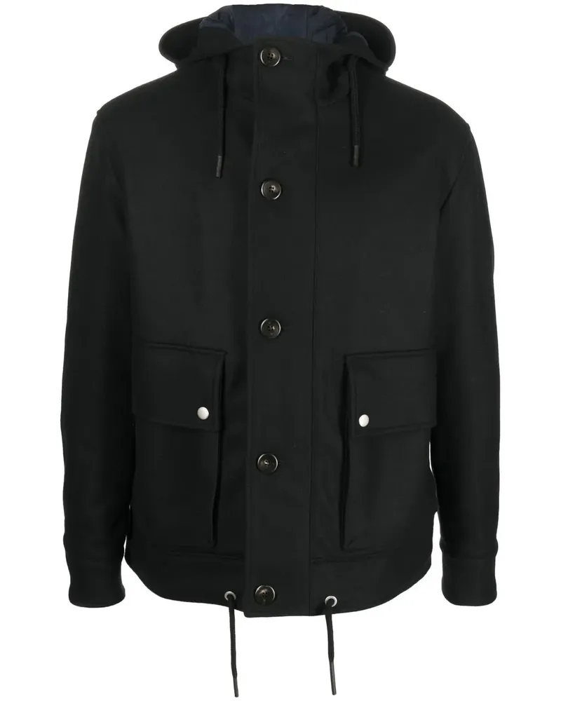 PT TORINO Kapuzenjacke mit Knöpfen - Schwarz Schwarz