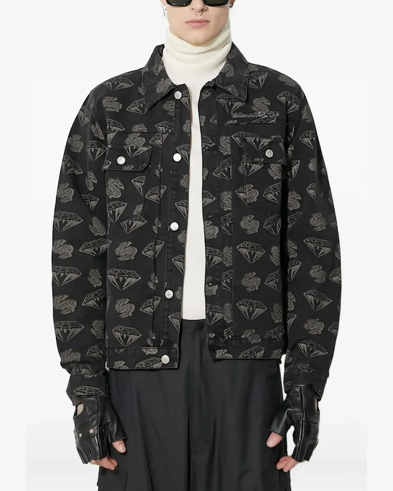 Billionaire Boys Club Jacke mit Diamonds & Dollars-Muster - Schwarz Schwarz