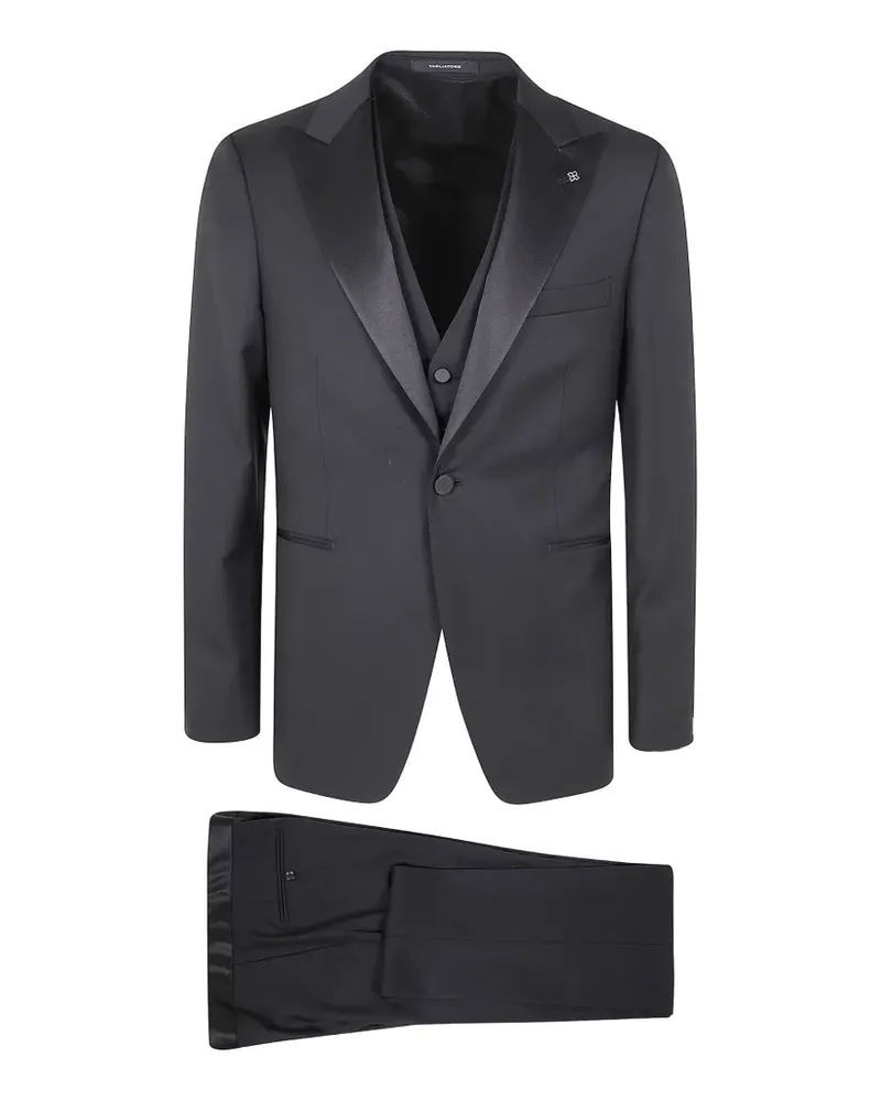 Tagliatore Anzug mit steigendem Revers (3er-Set) - Schwarz Schwarz