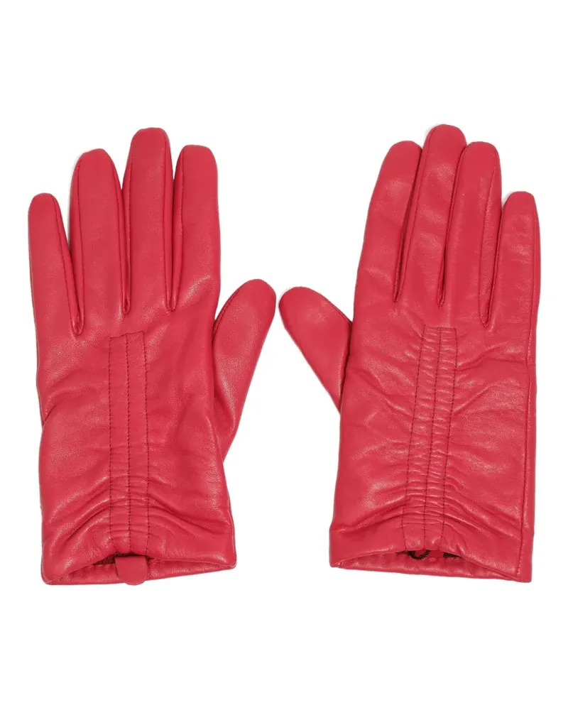 BIMBA Y LOLA Geraffte Lederhandschuhe - Rot Rot