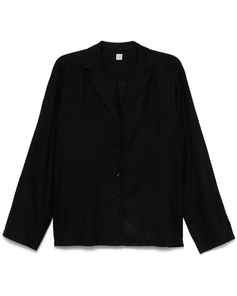 Totême Flanell-Poloshirt mit Monogramm - Schwarz Schwarz
