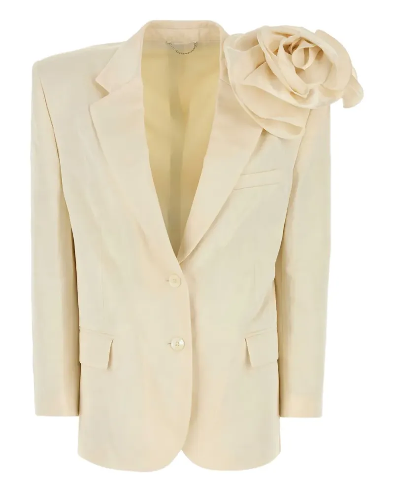 Magda Butrym Strukturierter Blazer mit Blumendetail - Nude Nude