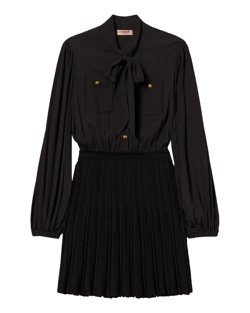 Twin-Set short dress with knitted skirt - Schwarz Schwarz
