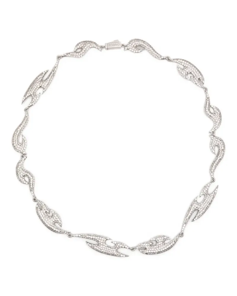 DARKAI crystal-embellished flame necklace - Silber Silber