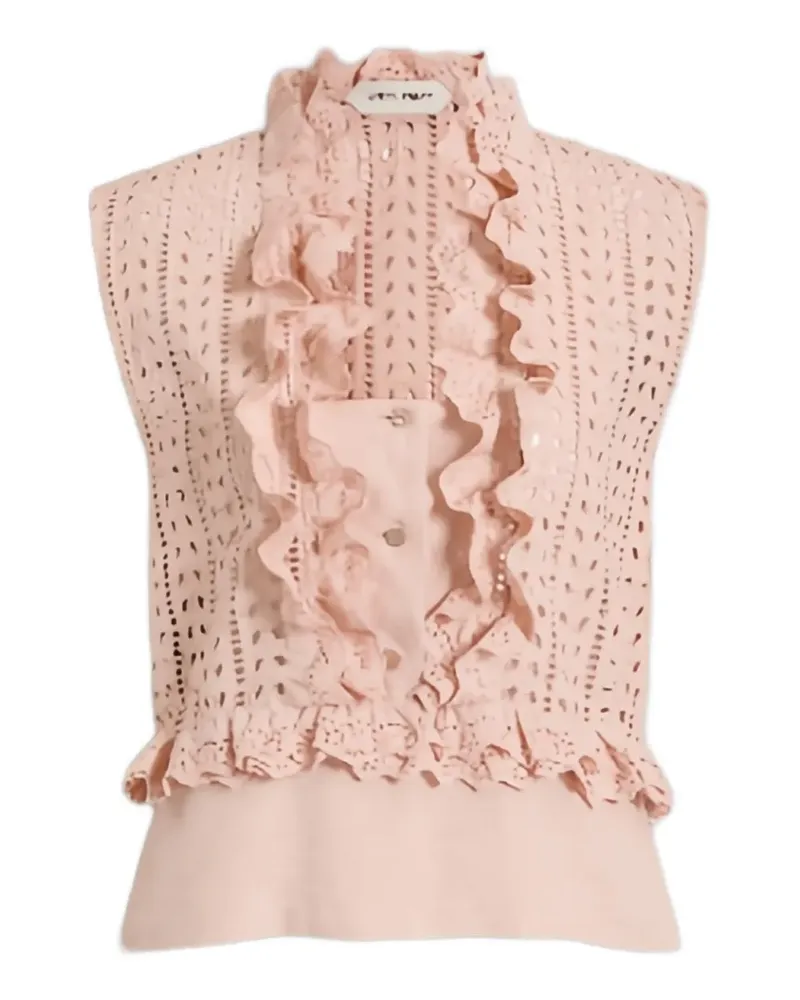 Alberta Ferretti Top mit Rüschen - Rosa Rosa