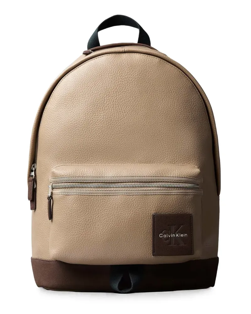 Calvin Klein Monologo Rucksack mit Logo-Patch - Nude Nude